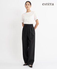 23区 S 【エステータ】ウールダブルクロス ワイドパンツ