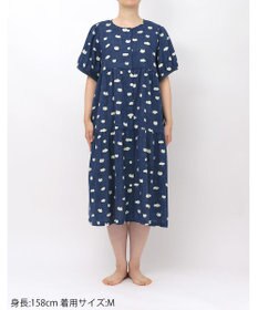 tsumori chisato SLEEP ツモリチサト ワンピース 綿100%(本体) 楊柳素材 5分袖 半袖 ロング丈 レディース UNT121 /ワコール