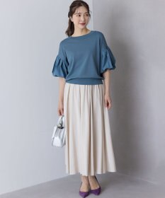 組曲 ストレッチクリアパフ袖 ニット