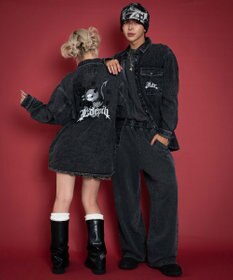 WEGO 【ユニセックス着用ITEM/MLサイズ展開】グラフィックデニムシャツ（LS）