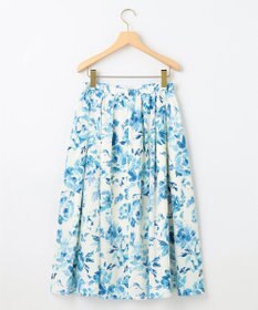 組曲 S スプレーローズプリント フレアスカート