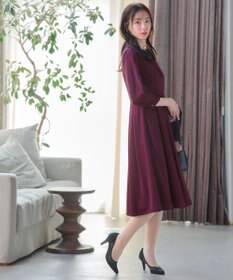 Tiaclasse 【洗える】ロールVネックワンピース