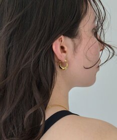 Phoebe 〈金属アレルギー対応〉ドームメタルフープピアス/ゴールド　シンプル/大振り