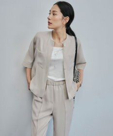 ICB L 【洗える】ライトダブルクロス クロップドシャツ