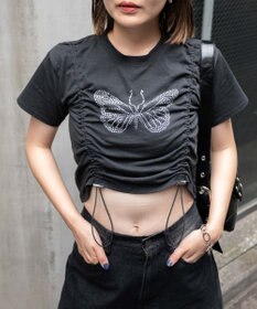 WEGO バタフライドロストラインストーンT