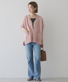 AMERICAN HOLIC 【WEB限定】バイパチVネックルーズカーディガン