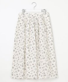 J.PRESS LADIES L 【WEB限定・洗える】ラインフラワープリント タック スカート