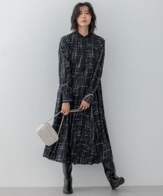 23区 【洗える】モノクロトーンプリント ワンピース