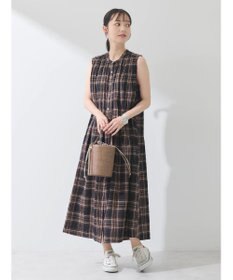 earth music&ecology 綿ＰＵクレープワンピース（ｃｈｅｃｋ柄）