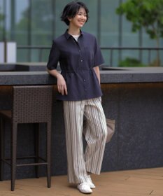 J.PRESS LADIES S 【WEB限定カラーあり】リネンレーヨン 柄 ワイドパンツ