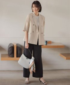 J.PRESS LADIES L 【セットアップ対応】Light ジョーゼット ワイド イージーパンツ