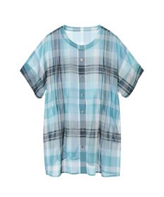 DAKS ビッグトランスチェックシフォンブラウス