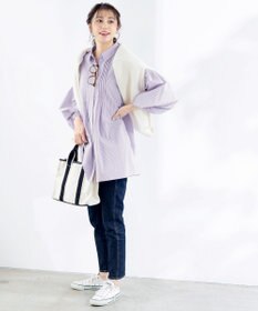 Tiaclasse 【洗える】パフ袖シャツチュニックブラウス