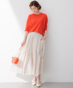 23区 【洗える】LIBECO ティアード スカート