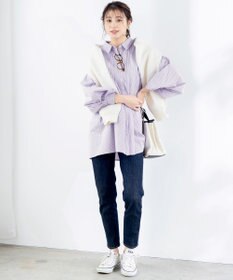 Tiaclasse 【洗える】パフ袖シャツチュニックブラウス