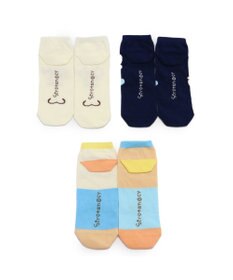 Mother garden しろたん スニーカー丈ソックス 3足セット 21~24cm 《顔ぼんアイス/お友達カラフル/お友達フェイス》