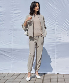 ICB 【洗える・UVカット】アトラストリコット ジップアップブルゾン