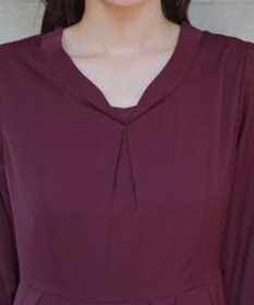 Tiaclasse 【洗える】ロールVネックワンピース