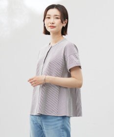 J.PRESS LADIES L 【洗える・抗菌防臭・吸水速乾】サッカージャージー フレンチスリーブ カットソー