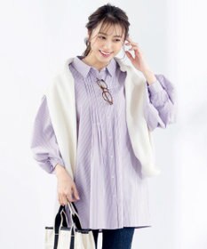 Tiaclasse 【洗える】パフ袖シャツチュニックブラウス