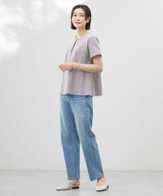 J.PRESS LADIES L 【洗える・抗菌防臭・吸水速乾】サッカージャージー フレンチスリーブ カットソー