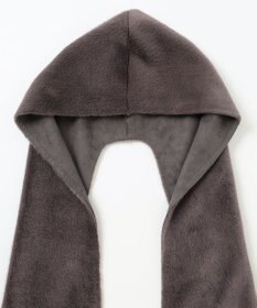 自由区 エコミンクフード付き ストール