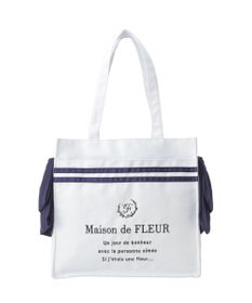 Maison de FLEUR マリンラインリボンスクエアトートバッグ