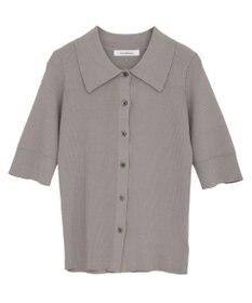 Green Parks ポロ襟5分袖リブニット