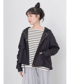 earth music&ecology パーカー付きミリタリーブルゾン