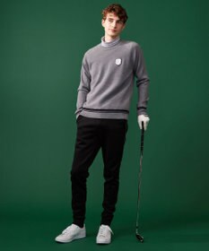 23区GOLF 裏地付きニットで温か【MEN】【蓄熱】ウールブレンド裏付 ニット