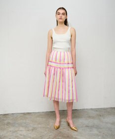 GRACE CONTINENTAL マルチシアーストライプスカート