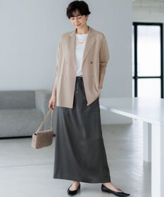 23区 L 【洗える】コンパクトヤーン フレンチスリーブ Tシャツ