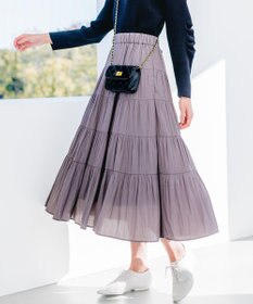 組曲 S ギャザーライトデシン ティアードスカート