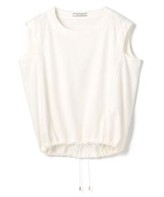 BEIGE， 【洗える】IXIA / コットンノースリーブドロストトップス