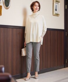 自由区 【洗える】セミウーステッドウール タートルネックニット