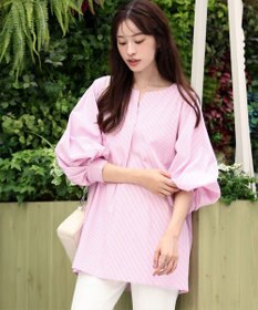 Tiaclasse 【洗える】パフスリーブチュニックブラウス