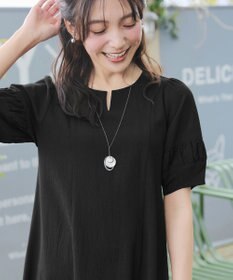 Tiaclasse 【選べる着丈・新色追加】ギャザーランタンスリーブワンピース