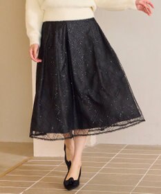 Feroux きらめきチェックフレア スカート