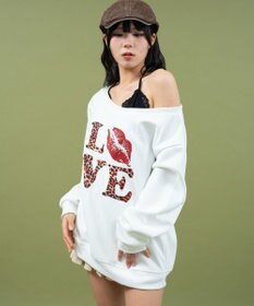 WEGO レオパードロゴオフショルSWT