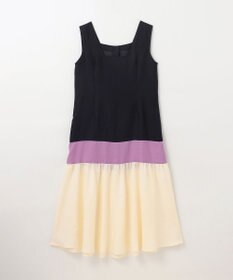 GRACE CONTINENTAL リネンタッチ配色ワンピース