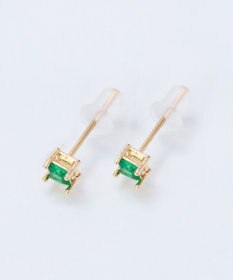 Phoebe シャインフレームスクエアピアス　グリーン