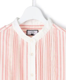 J.PRESS YORK STREET 【WOMEN】ピンタック バンドカラーストライプブラウス