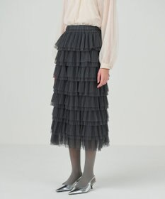 GRACE CONTINENTAL タイトティアードチュールスカート
