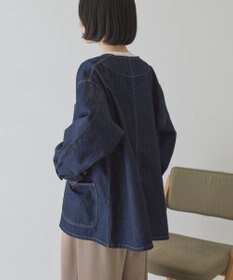 AMERICAN HOLIC ノーカラーデニムカバーオール