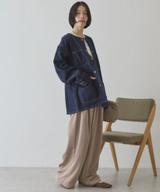 AMERICAN HOLIC ノーカラーデニムカバーオール