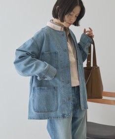 AMERICAN HOLIC ノーカラーデニムカバーオール