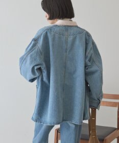 AMERICAN HOLIC ノーカラーデニムカバーオール