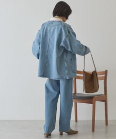 AMERICAN HOLIC ノーカラーデニムカバーオール