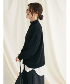 CRAFT STANDARD BOUTIQUE 洗えるモールニット配色プルオーバー