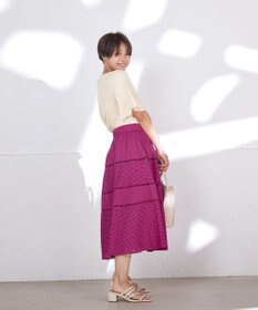 Tiaclasse 【洗える】5分丈フレアスリーブブラウス